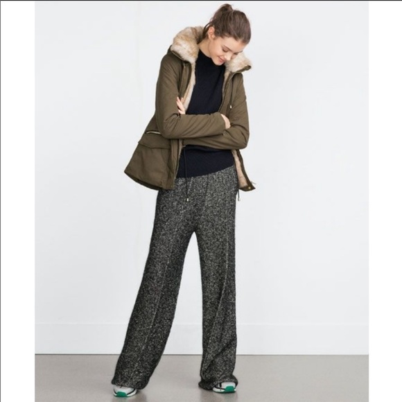 Zara Khaki Fur Lined Winter Parka - Picture 2 of 9